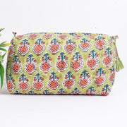 Assorted Makeup Bag, Hand Block Printed Large Toiletry Bag, Waterproof Wash Bag, Cosmetic Bag, Travel Bag with Pockets, Jumbo Wash Bag - CraftJaipur
